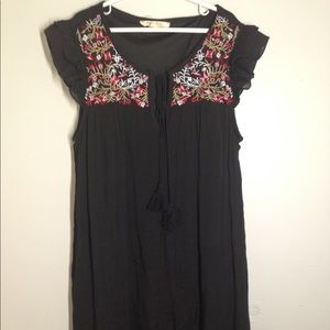 Black embroidered dress